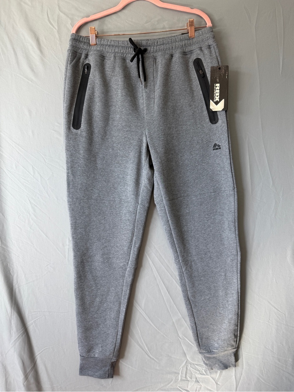 RBX Mens Tapered Jogger Sweatpants Size L Grey Athletic Sporty Comfy Loungewear